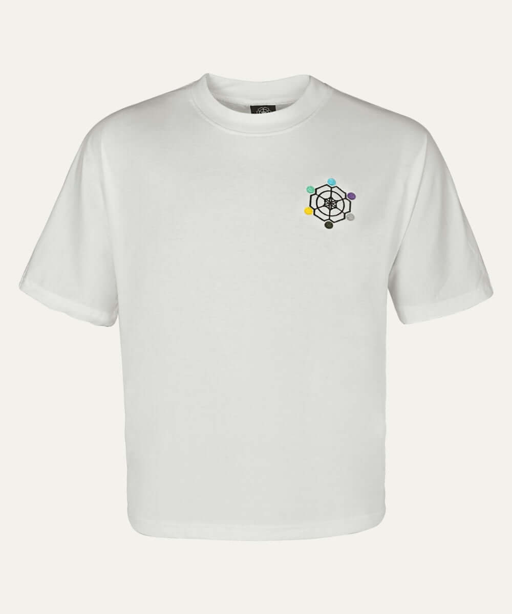 Stylish white ETHER TEE featuring the elegant Etherealm logo for a premium fit and versatile looks.