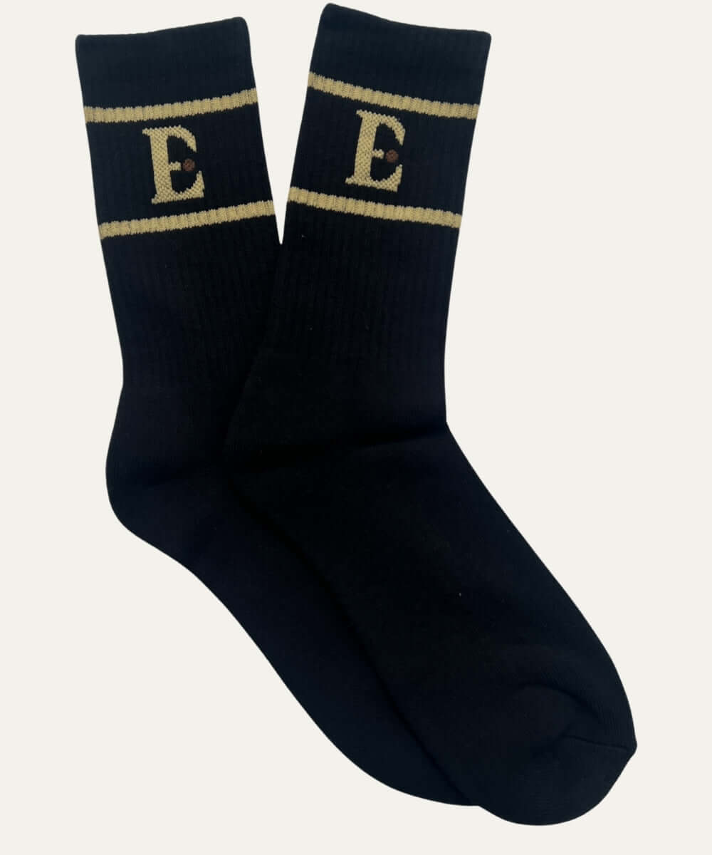 Monogram Stripe Crew Socks - Etherealm