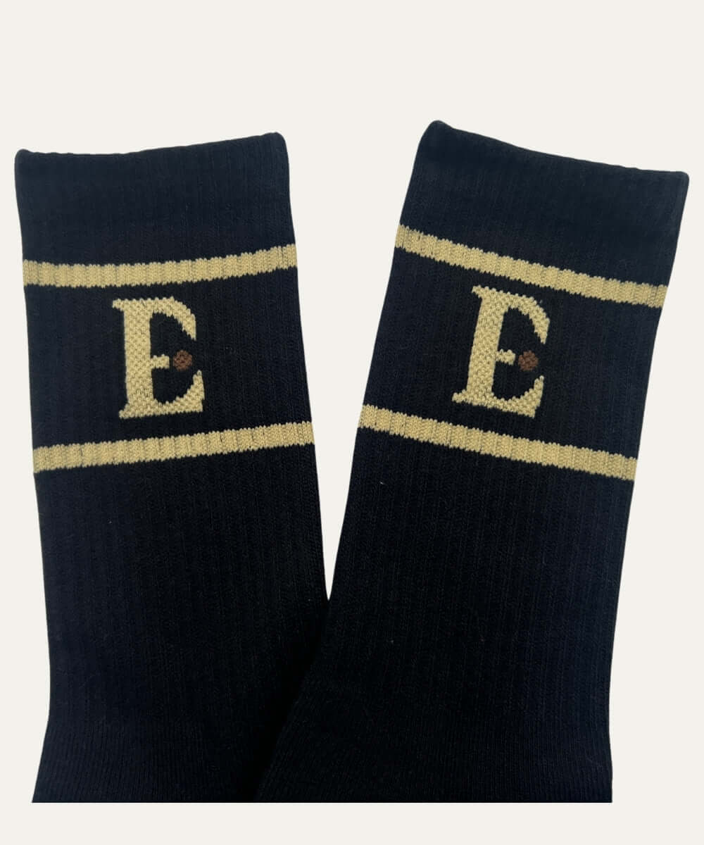 Monogram Stripe Crew Socks - Etherealm