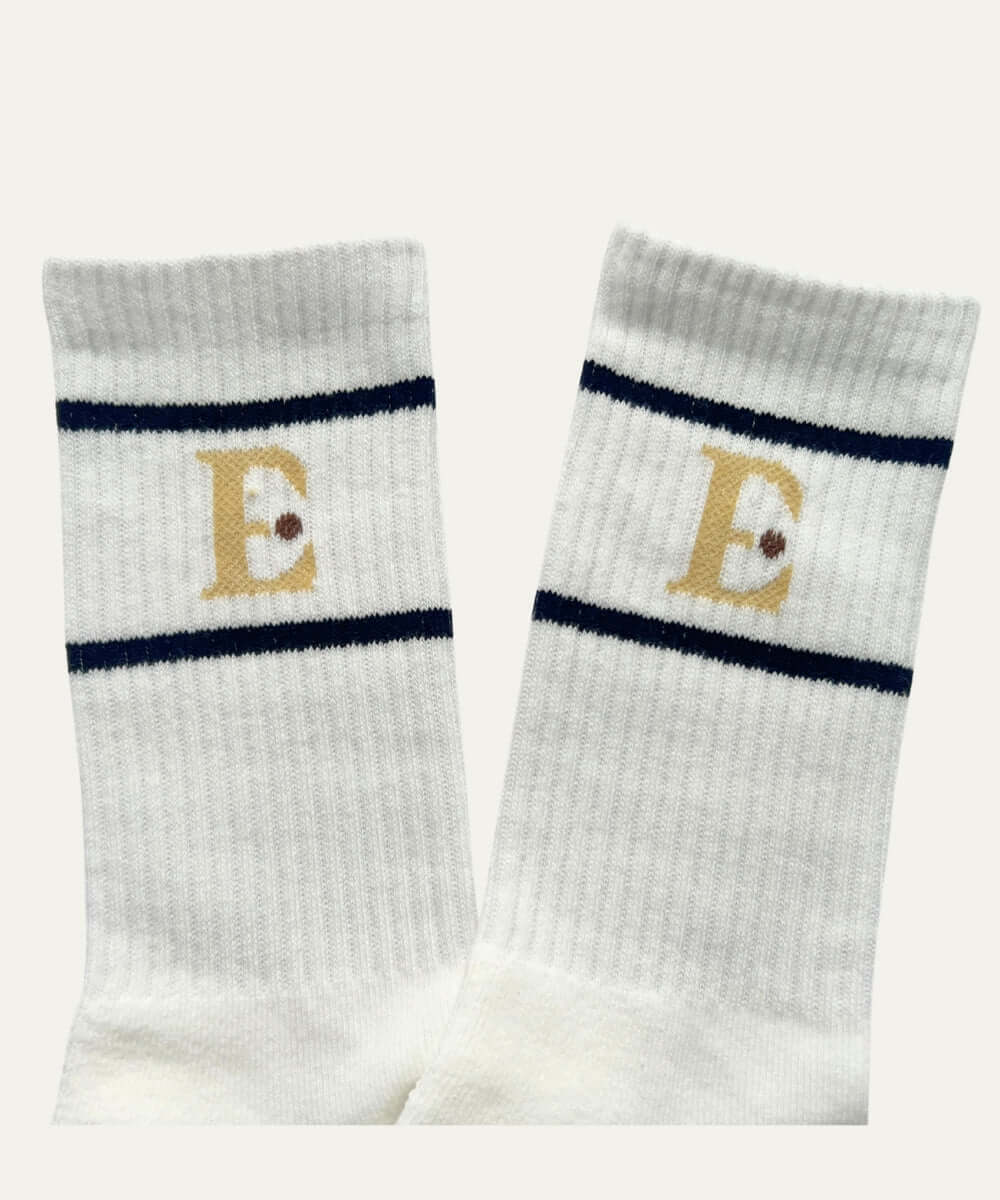 Monogram Stripe Crew Socks - Etherealm