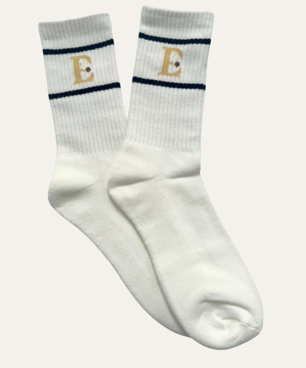 Monogram Stripe Crew Socks - Etherealm